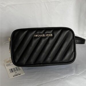 Michael Kors Black Vegan Leather Belt Bag
